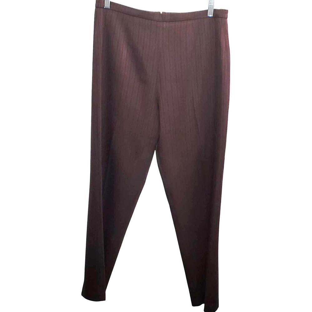 Dress Barn Women's Side Zip Purple Striped Patterned Slacks Trouser Size 10
